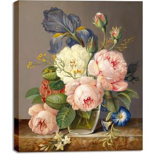 Artmaple Paint by Number for Adults Beginner Students,Ideal Gift Choice for Birthday or Any Festival, DIY Acrylic Painting Kit for Hoom Decor Canvas ONLY (A Bunch of Flowers 16x20-Stretched)