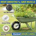 GICOOL 4.80/4.00-8" Wheelbarrow Tire, 16" Flat-Free Solid Tire and Wheel, 3" Centered Hub, 5/8" Axle Bore Hole, for Garden Wagon Cart Trolley Dolly Lawn Mover Go Kart Replacement (2 Pack), 4.00-82 Pack