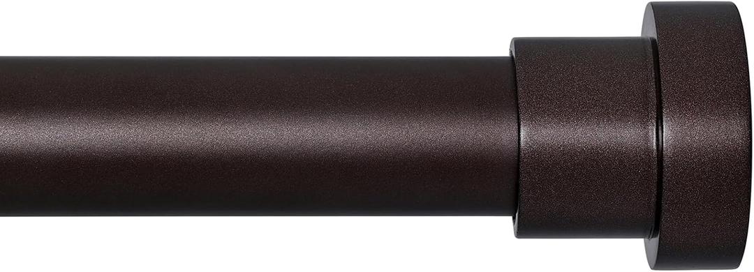 Briofox Bronze Curtain Rods for Windows 48 To 84 Inch, 1 Inch Heavy Duty Adjustable Curtain Rod With Modern Decorative End Cap Finials WIth BracketsNOT TENSION ROD (28"-88")