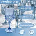 Plastic Wine Glasses, Plastic Goblets Vintage Style Cordial Unbreakable Drinking Glasses, Reusable Drinkware for Wedding Reception, Grand Event Party Supplies (100, Blue), 7oz
