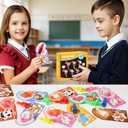 Valentines Day Gifts for Kids Classroom, 28 Pack Light Up Finger Lights Glow in The Dark Toys with Valentine's Themed Cards, Class Exchange Gifts Set, School Prizes Party Favor