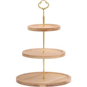 3 Tier Cupcake Stand, BetterJonny Wooden Tiered Tray, Cupcake Display Stand Dessert Stands, 3 Tier Cupcake Serving Stand for Tea Party, Baby Shower, Birthday, Wedding