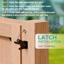 Gate Corner Brace Bracket Anti Sag Gate Kit with Self-Locking Gate Latch, Gate Frame Kit for Wooden Fence/ Corral Gates/ Driveway Gates/ Shed Doors/ Wood Windows, 2 Pack