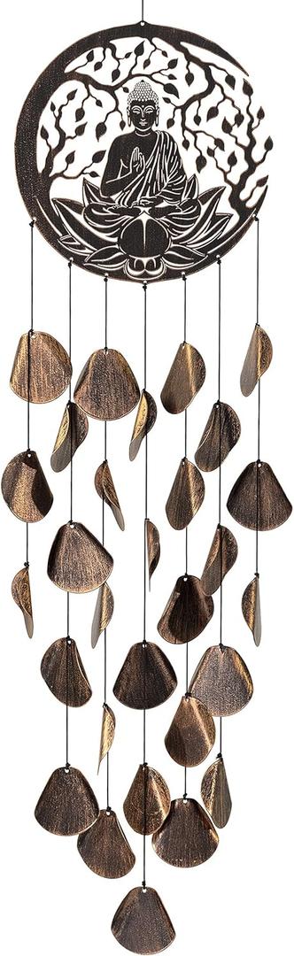 VP Home Shimmering Serenity Buddha Outdoor Garden Decor Wind Chime