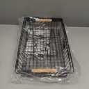 2 Tier Fruit Basket for Kitchen Counter with 2 Banana Hangers, Countertop Metal Bread Basket with Wooden Handle, Large Storage Stand for Vegetables, Snacks, Eggs, Produce Storage  Black