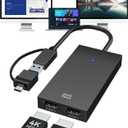 Minthouz 4K HDMI Splitter for Dual Monitors, DisplayLink Certified Dual Monitor Splitter, USB 3.1 to HDMI Adapter for Windows 10/11 & MacBook M1/M2/M3/M4, Support for Dell/HP/Lenovo/Surface Laptops