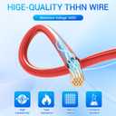 THHN Wire 6 Gauge 25FT, UL83 THHN/THWN-2 6 AWG Cable Stranded Copper with Nylon Jacket and PVC Insulation Building Wires for Residential, CNC, Panel Wiring, Circuit, Control(600V, Red)