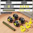 Adjustable Dumbbell Set, 10-90lbs Free Weights with Connector 4 in 1 Dumbbells, Barbell, Kettlebell & Push Up Stand, Adjustable Weights Set for Home Gym Fitness Equipment for Men & Women