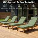 72 x 21 Inch Outdoor Chaise Lounge Cushions Set of 4 - Removable Cover, 4-Section Design, Water-Repellent & Fade-Resistant, 6 Tie Straps, Replacement for Patio & Pool Chairs - Sage Green