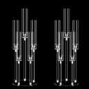 6 Set 26.8'' Tall Acrylic Candelabra Centerpieces for Wedding Table Decorations,Clear 5 Arms Candlesticks Holder with Acrylic Shade for Candlelight Dinner Party Fireplace Gift Fit LED Candle