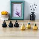 2 x MyGift 2 Inch Small Cone Ring Holder, Art Deco Matte Black and Metallic Gold Geometric Ring Holders, Decorative Diamond Shaped Jewelry Storage Display Stands, 6 Piece Set