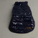 Blueberry Pet Cozy & Comfy Windproof Lightweight Quilted Fall Winter Glossy Dog Puffer Jacket in Navy Blue, Back Length 15.75", Size 14, Warm Coat for Medium Dogs (Size 14 (Pack of 1), Navy Blue)