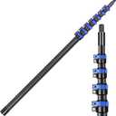 30FT Carbon Fiber Telescopic Multi-Purpose Extension Pole | Carbon fiber, Lightweight Sturdy Rust-proof, Flip-Lock, 4.7ft Compact Retracted Size, for Painting, Window & Gutter Cleaning