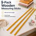 9Pcs 48 inch Yard Stick Wooden Ruler Yard Sticks Yellow Metric Ruler Straight Edge with Smooth Edges Rulers Bulk Double Sided Meter Sticks for Classroom Sewing Home Office Tailor Craft