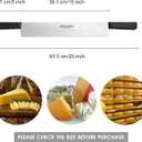 15 Inch Double Handle Cheese Knife for Charcuterie, High Carbon Stainless Steel Blade With 5" Black Plastic Handles Use for Cheese, Cakes, Vegetables, Soaps