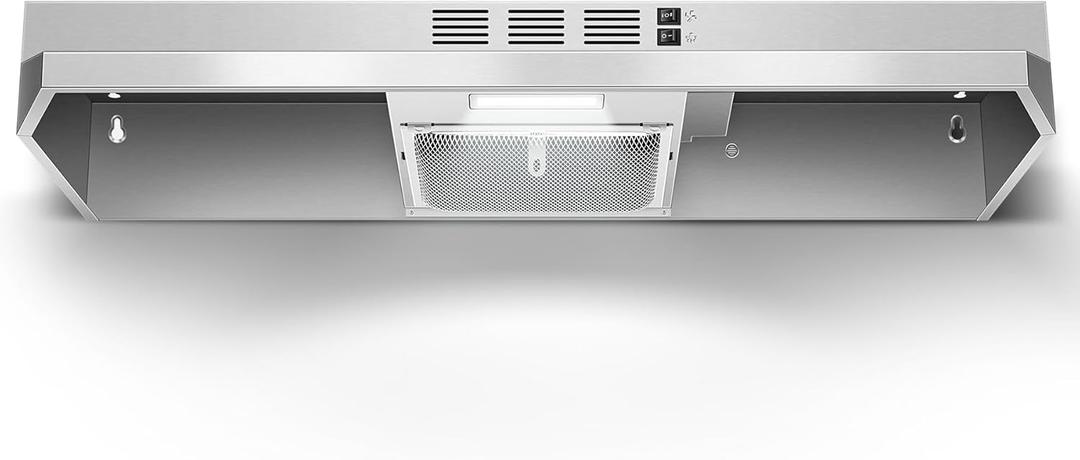 Range Hood 36 inch Under Cabinet, Ducted/Ductless Kitchen Hood 280CFM, Stainless Steel Vent Hood with Rocker Button Control, Stove Hood with 2 Speeds Fan, Bright LED Light