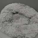 Hoewina Dog & Cat Bed for Indoor Cats, 20in Calming Donut Bed for Puppy and Kitten, Washable Round Fluffy Pet Bed for Small Medium Dogs and Cats (Light Grey)
