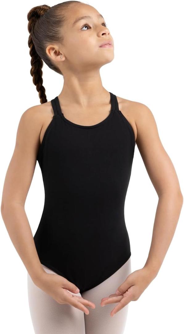 Capezio Girls' Classics Double Strap Camisole Leotard (Large, Black)