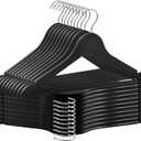 30 Pack Wooden Coat Hangers, 360 Swivel Hook, Suit Hangers with Anti-Slip Notches, Clothes Hangers for Jackets, Shirts, Dress, Black UAWY0530B