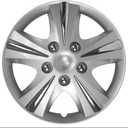 Custom Accessories 4-Pack 15" SGT-5 Wheel Covers, Replacement Hubcaps for Cars, Trucks, SUVs Silver/Chrome