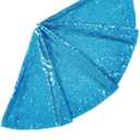 ShinyBeauty Mini Tree Skirt Teal Sequin Tree Skirt Turquoise 24Inch Christmas Tree Skirt Sparkly Aqua Xmas Tree Ornament Christmas Tree Skirt for Small/Slim/Pencil/Tabletop Trees