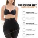 Shapewear for Women Tummy Control, Butt Lifting High Waisted Body Shaper Shorts Under Dresses Thigh Slimmer A- Black (Black, XL)