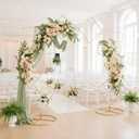 Square Wedding Arch Backdrop Stand Set of 2, Gold Metal Flower Display Stands, 4-tier Party Balloon Arch Stands, Floral Backdrop Frame Display Racks for Birthday Party Christmas Wedding Home Decor