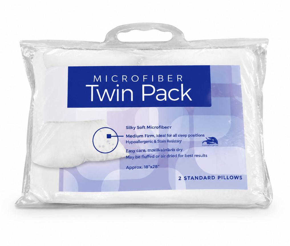 Carpenter White Pillows Mictofiber Twin Pack of 2