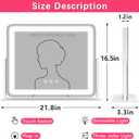 ROLOVE Large Vanity Mirror with Lights, 22"x17" Lighted Makeup Mirror for Desk, 3 Color Dimmable LED Lights, Smart Touch Control & 360° Rotation Tabletop Dresser Mirror (White)