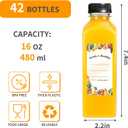 Moretoes 42pcs 16oz Plastic Juice Bottles with Caps, Reusable Juicing Bottles with Lids, Clear Containers for Smoothies and Other Beverages