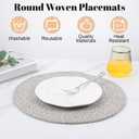 12 Pcs Round Placemats Set, 13 Inch Cotton Rope Woven Table Mats Heat Resistant Non Slip Place Mats for Dining Table Boho Farmhouse Placemats Decor Hot Pads Kitchen Essentials