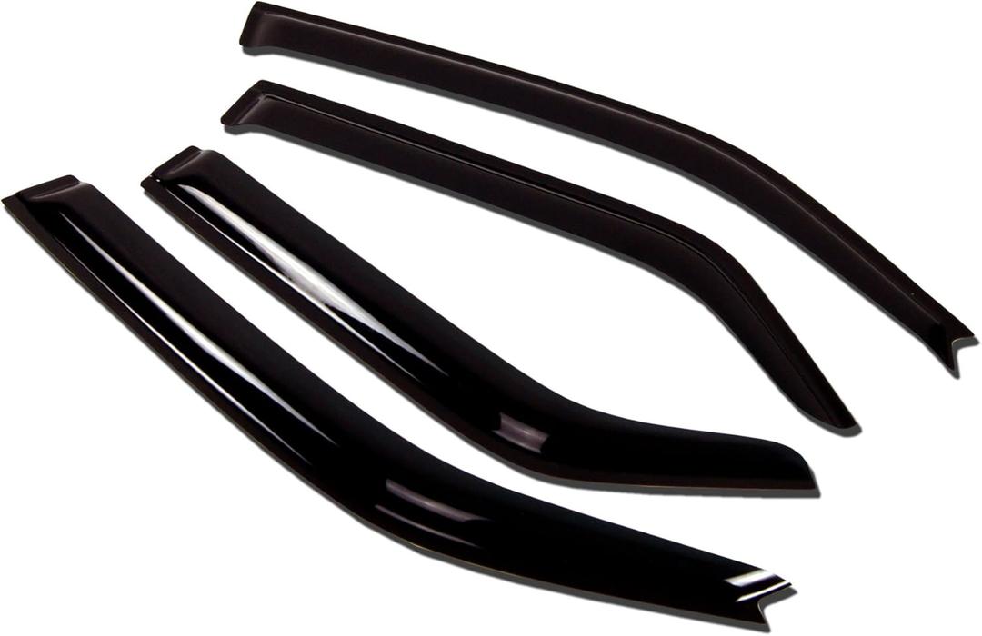 Tuningpros WV-691 Outside Mount Window Visor Deflector Rain Guard Dark Smoke 4-pc Set, Compatible with 2011-2017 Hyundai Accent