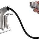 Bathroom Faucet with Pull Out Sprayer, 4 Inch Centerset 3 Hole, 2 Handle Pull Out for Bathroom, Utility Sink or Laundry Tub, Brushed Nickel