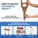 Loyoda Adjustable & Shock-Absorbing Crutch with Dual Height Adjustment, Under Arm Crutches for Adults & Kids 4'3" to 6'3"Ergonomic Handle & Durable Rubber Tip for Maximum Comfort and Support