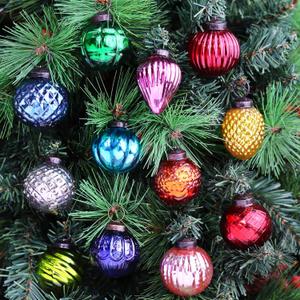 IndianShelf 12 Vintage Christmas Ornaments Multi Glass Christmas Balls Unique Large Ornaments for Christmas Tree, Halloween, New Year, Valentine Day, Holidays, Event & Wedding Party Decor- 2 Inch