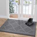 Door Mat Indoor Doormat,Front Back Door Mats Non Slip Entrance Rugs Rubber Backing,Inside Doormats for Entryway Low-Profile, Absorbent Resist Dirt Floor Mats Washable,20"x32"Grey (1'8" x 2'8" (Runner))
