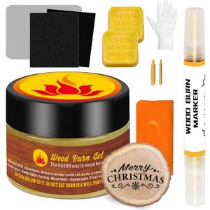 1DFAUL Wood Burn Paste Pen Kit, 4OZ Wooden Burning Gel, Double Sided Wood Burn Marker Kit for DIY Beautiful Wooden Burning in Minutes, Perfect for Beginners Handmade Meaningful Gifts