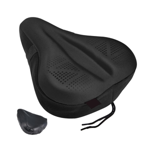 Zacro Gel Bike Seat, Big Size Soft Wide Excercise Bicycle Cushion for Bike Saddle, Comfortable Cover Fits Cruiser and stationery Bikes, Indoor Cycling, Spinning with Waterpoof Cover, (Large, Black)