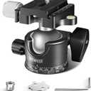 NEEWER Low Profile Camera Tripod Ball Head, 36mm Metal Panorama Ball Head Compatible with Arca 1/4 Quick Release Plate for Tripod Monopod Slider DSLR Camera Camcorder, Load Capacity: 33lb/15kg -GM36