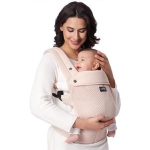 Momcozy Baby Carrier - Ergonomic, Cozy and Lightweight Carrier for 7-45lbs, Effortless to Put On, Ideal for Hands-Free Parenting, Enhanced Lumbar Support, Purehug for Infant to Toddler, Air Mesh-Pink