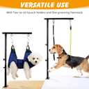 Ondware Dog Grooming Arm with Dual-Spiral Clamp, Adjustable Height 27-37 inch, Dog Grooming Table Arm with Hammock, Groom Restraint for Small Medium Dogs at Home or Salon