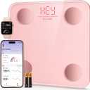 Smart Scale for Body Weight, Digital Bathroom Scale BMI Weighing Body Fat Scale, Accurate Body Composition Scale Monitor for People's Health with Smartphone App, Compact Size, 400lb