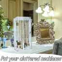 Acrylic Necklace Holder Stand,Clear Necklace Organizer with 24 Hooks,Dustproof Rotation Jewelry Storage Holder,Enclosed Long Necklaces Display Rack Pendant Bracelets Display Case Jewelry Display Box