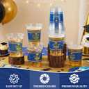Bokon 100 Pcs 2026 Blue Graduation Plastic Cups Bulk with Strawless Sip Lids 12oz Disposable Congrats Grad Cup Drinkware Class of 2026 Celebration for College Tableware Party Supplies Decorations, about 12 oz