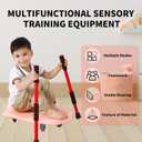 Large Scooter Board for Kids, Plastic Floor Scooter Board with Handles and Buckle, Gym Scooters for Indoor Outdoor Sports,Sensory Training