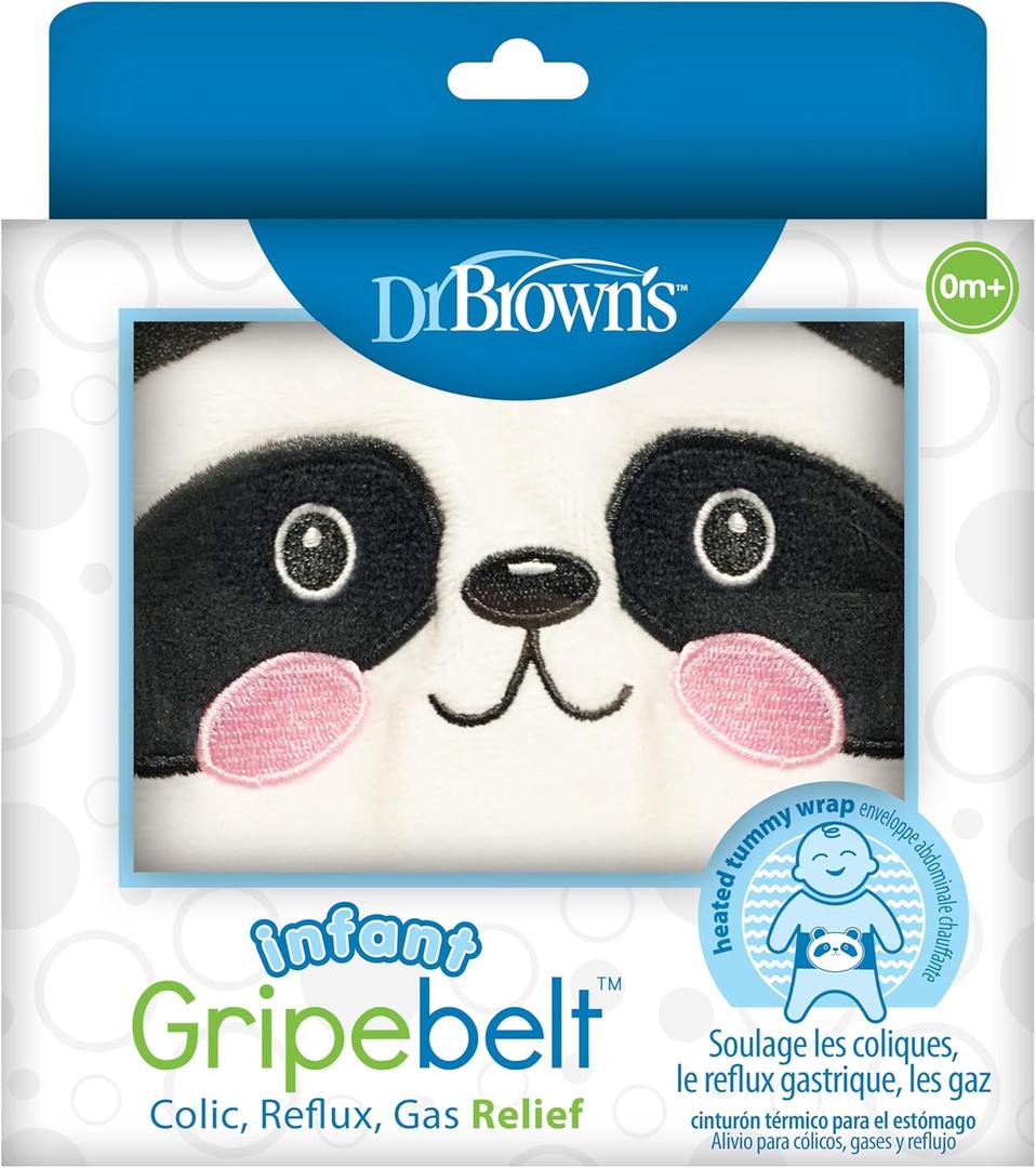 Dr. Brown's Infant Gripebelt Heated Belly Band, Soothe Baby's Tummy with Gentle Warmth and Compression, Panda, 0m+ (1 Count)
