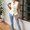 Mina Self Women's 2026 Summer Sleeveless Vest - Lightweight Knit Stretchy Trendy Casual Work Office Slim Fully Lined Tops (Beige, L)