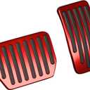 Foot Pedal Pads Set for Tesla Model 3 Model Y, Non-Slip Performance Aluminum Car Accessories Brake & Accelerator Pedal Covers for Model 3/Y (Red)