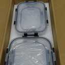 Liuruiyu 8 Pack Glass Food Storage Containers with Lids, Meal Prep Containers, Airtight Bento Boxes with Leak Proof Locking for Microwave, Oven, Freezer and Dishwasher, BPA Free