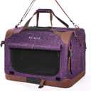 Extra Large Cat Carrier Soft Sided, Portable Small Dog Carrier for 2 Cats, 24"x16.5"x16" Car Travel Folding Comfortable Design, Purple